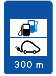 H13d - Posto de abastecimento de combustível com tipo de combustível e com serviço a veículos elétricos