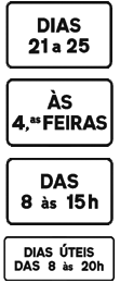 Modelos nº 7a, 7b, 7c e 7d – Painéis indicadores de periodicidade